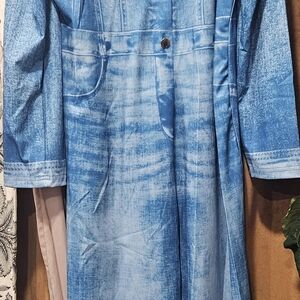 Blue Denim-Style Long Jumpsuit